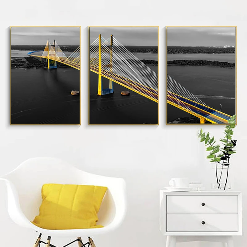 Bridge Nordic Poster Sea Modern Wall Art Canvas Painting Picture Posters And Prints Wall Pictures For Living Room Decor Unframed