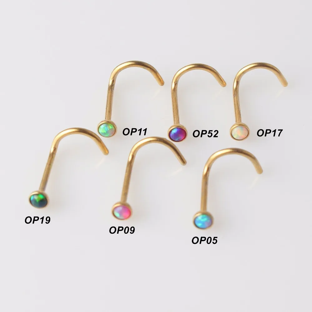 316L Surgical Steel Hinged Segment Ring Opal Nose Lip Nipple Septum