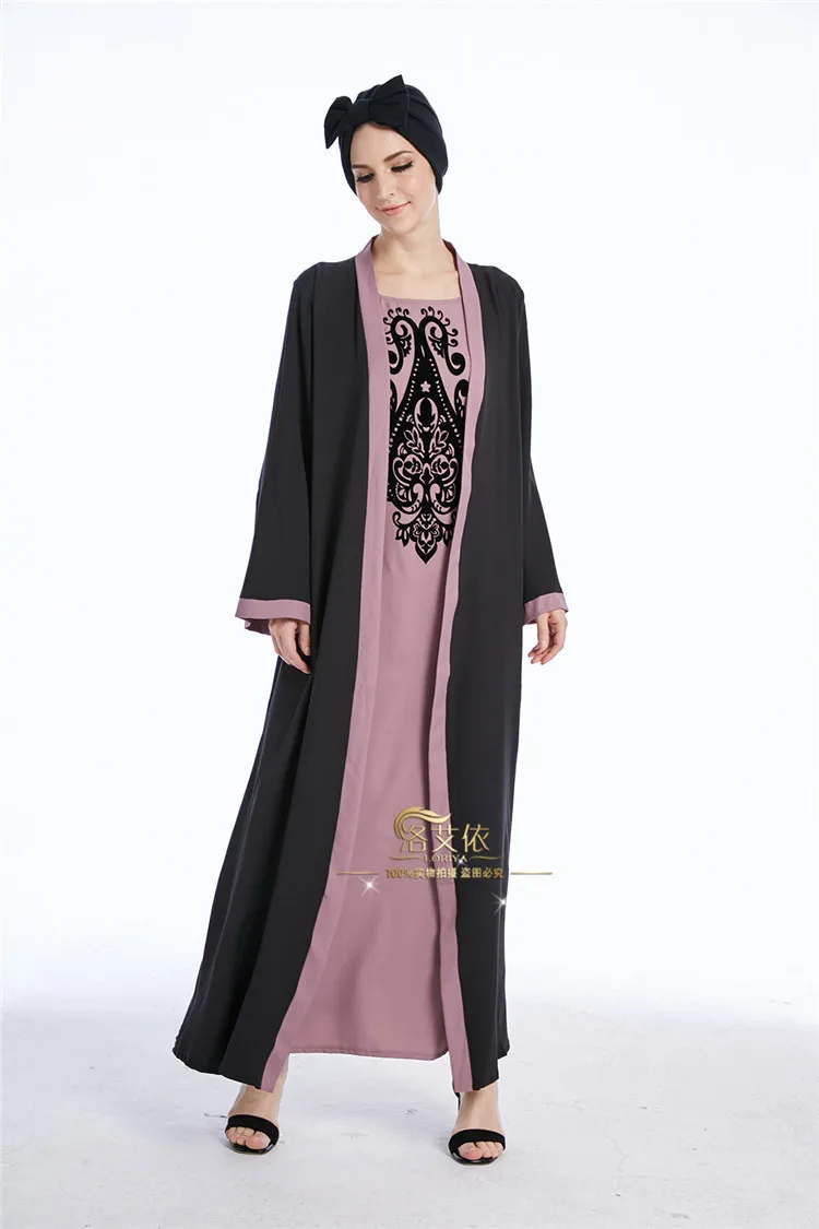 Fimtairah модное женское платье abaya поддельные две части Дубай Королевский желтый кафтан элегантный длинный Тобе абайя Черная Женская