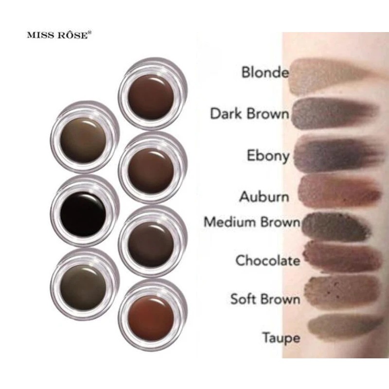

Eye Makeup Eyebrow Enhancers Natural Brow Definer Pomade Gel Brow Medium Brown Chocolate Double eyebrow Pencil and Brush 8 Color