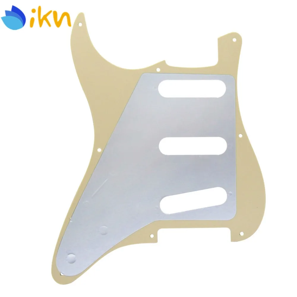 8 отверстий SSS электрогитара Pickguard скретч пластина крем 3Ply для FD Винтаж Страт гитары аксессуары