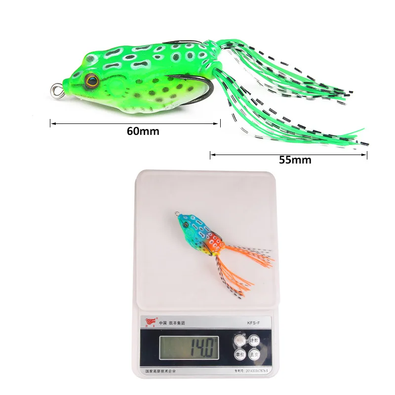 1PC Soft Frog Fishing Lures Double Hooks 6cm 14g Top Water Ray Frog Artificial Lure Minnow Crank Soft Bait Fishing Tackle