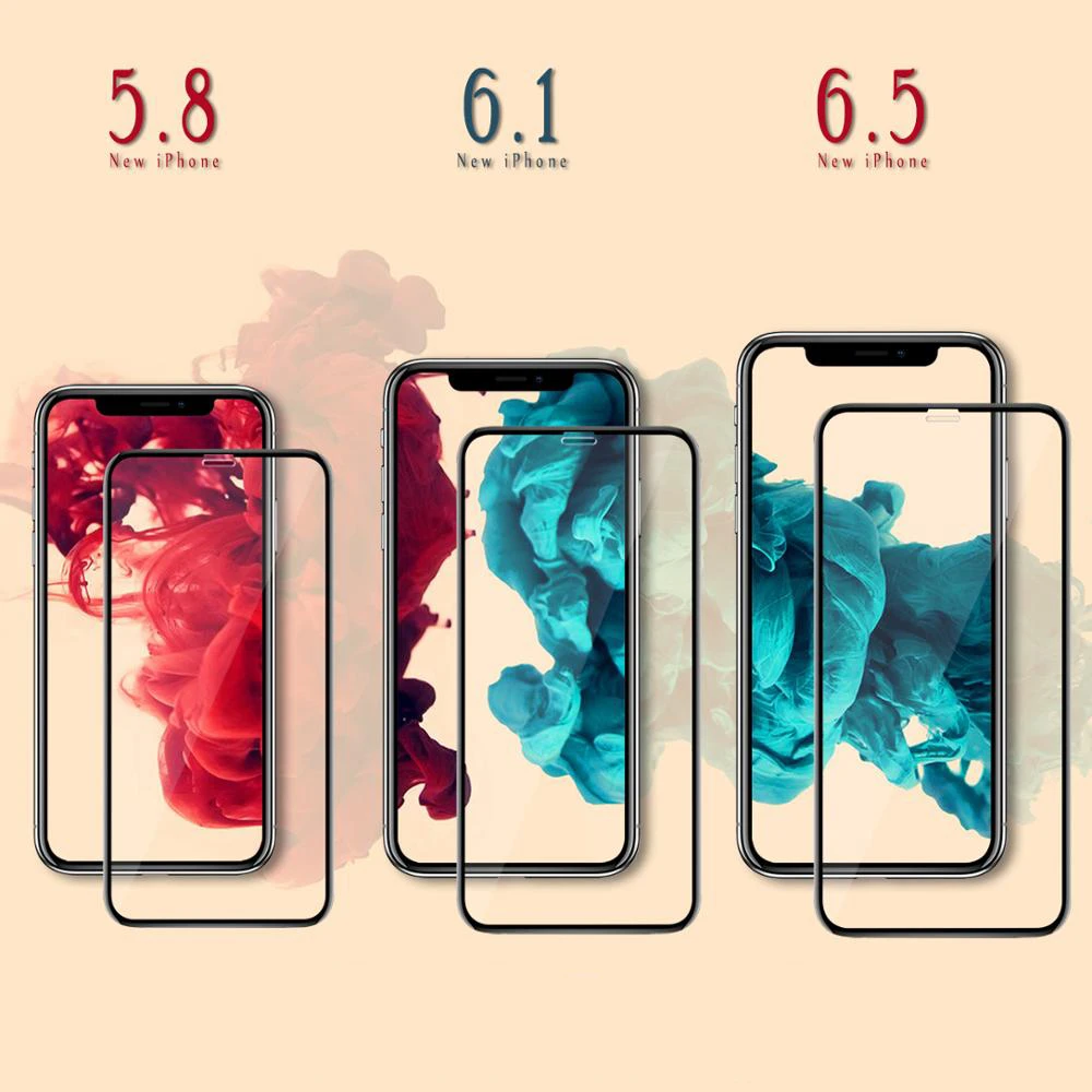 

2pcs/set 9H Screen Protector Tempered Glass For iPhone 6.5 XS Max New iPhone 5.8" XS 6.1 inch XR Glass protection