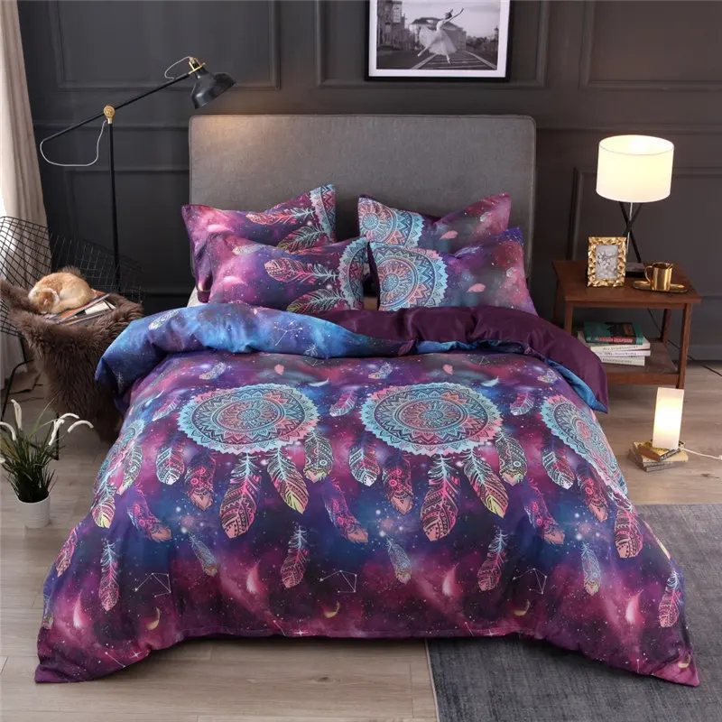 

3D Dreamcatcher Cartoon Printed Bedding Sets Bohemia Style Duvet Covers with Pillowcases Girl Adult Single Queen King 80087