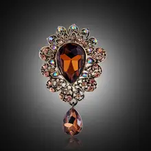 2015 Autumn New Gold Brooch Bouquet Brand Jewelry Big Red Brooch Pins For Women Wedding Jewelry Clothes Scarf Accessories