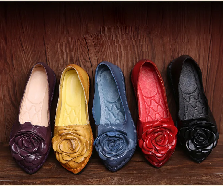 Г., Новая Винтажная женская повседневная обувь на плоской подошве ручной работы в народном стиле женские туфли из натуральной кожи с мягкой подошвой для мам, модные лоферы