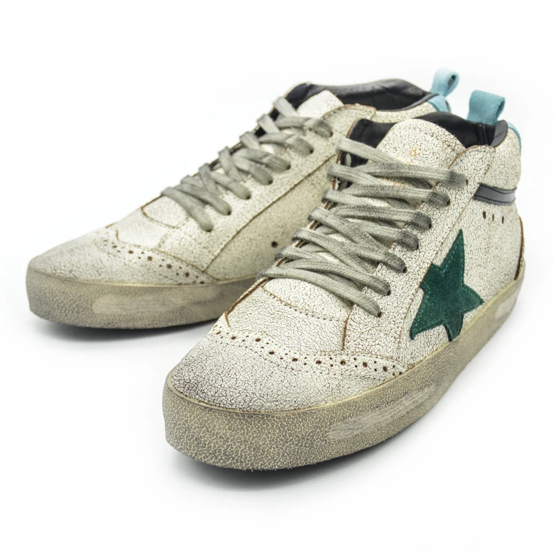 

Original Italy Women Men Casual Golden Shoes Beige Genuine Leather High Top Trainers Deluxe Goose Shoes Stella Zapatos Chaussure