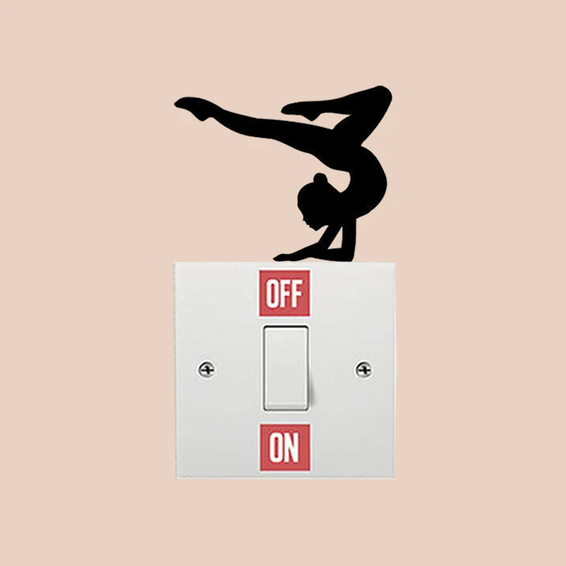 

Girl Sport Gymnasts Vinyl Decor Light Switch Stickers Fashion Wall Decals 5WS1278