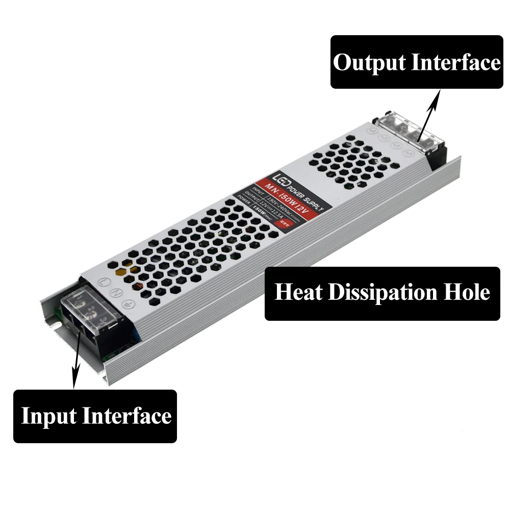 Ультра тонкий светодиодный источник питания Трансформаторы постоянного тока 12 В полосы 100 Вт 150 Вт 200 Вт 300 Вт AC190-240V драйвер для светодиодный светильник