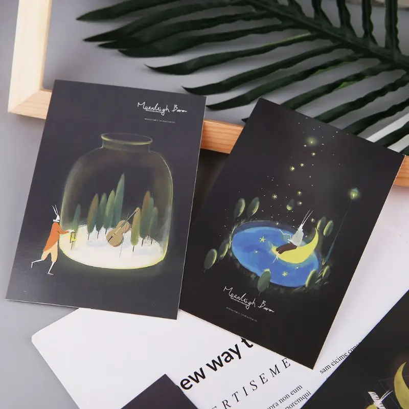30 шт. светящиеся открытки в винтажном стиле поздравительные виде полумесяца