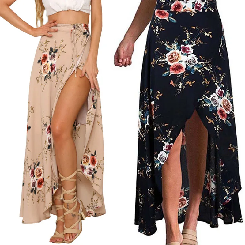 

Women Lady Irregular Printing Casual High Waist Skirt for Summer Beach Party NYZ Shop