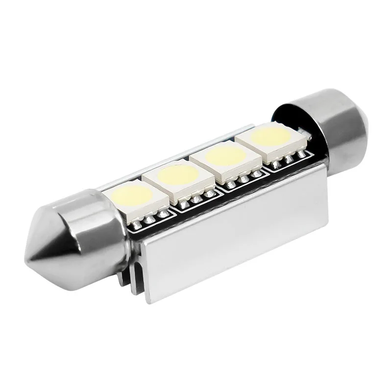 10 шт. 42 мм C5W 4 SMD 5050 светодиодный 4smd белый/синий CANBUS без ошибок Автомобильный