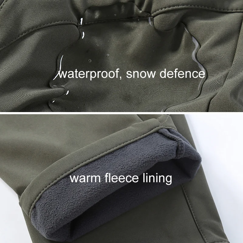 LoClimb de invierno de los hombres pantalones de senderismo de Esquí/Camping/montaña/Trekking pantalones al aire libre Softshell/impermeable Pantalones para hombre AM054