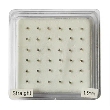 925 de plata de ley 1,5mm claro cristal nariz stud recto, pin nariz pequeña pendiente nariz joyería piercing del cuerpo 36 unids/pack