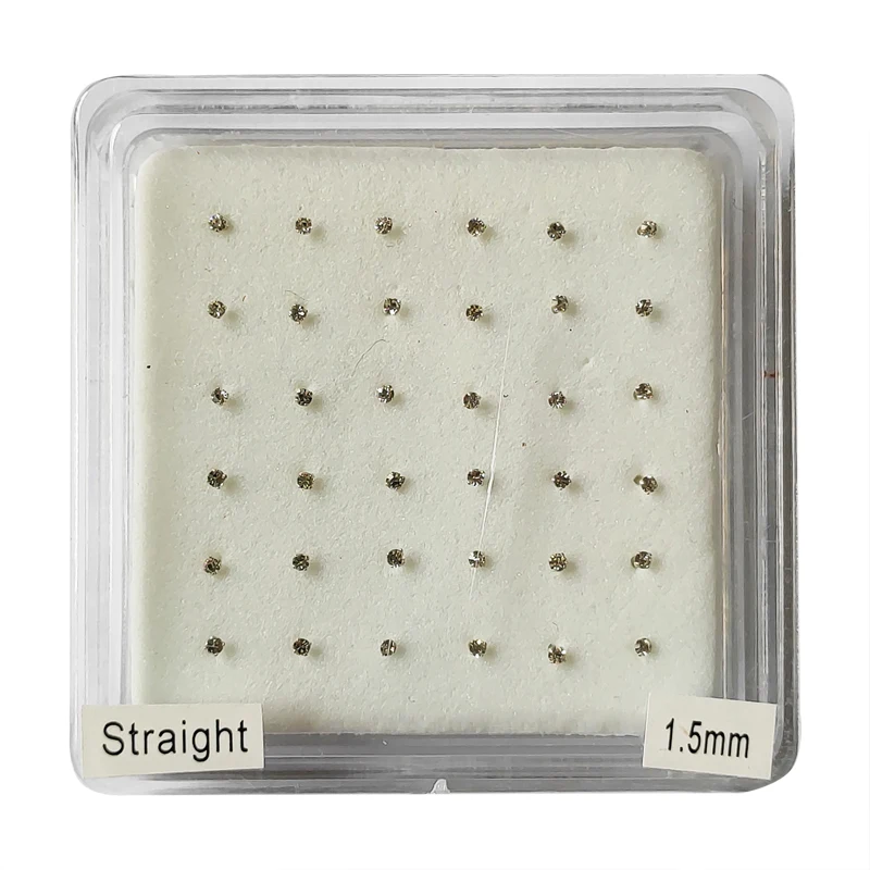 

925 Sterling silver 1.5 mm clear crystal nose stud straight nose pin earring nariz piercing body jewelry 36pcs/pack