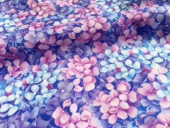 

50x108cm Cotton fabric flower Hydrangea macrophylla Cotton Fabric for Home Textile Boy Bedding Quilting Tissue Tecido