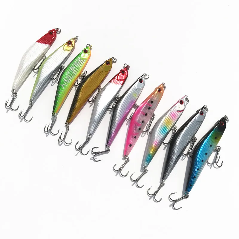 Isca de Graves Fundição Longa Pesca Afundando Lápis Artificiais Pegar Isca Dura 8.5cm – 15g Lote 10 Peças
