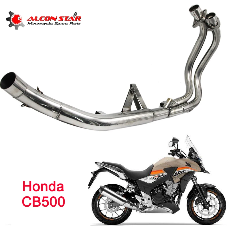 

Sclmotos -Stainless Steel Motorcycle Exhaust Mid Refit Muffler Connector Middle Pipe with for HONDA CB500 without Exhaust