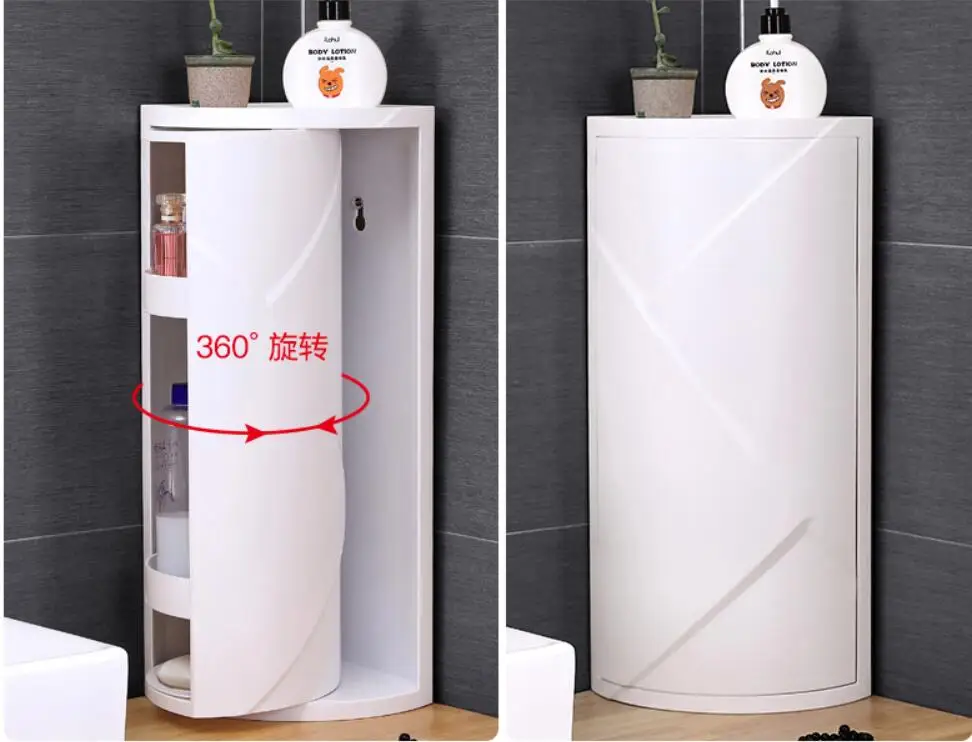 

Triangle 360 rotation Crack Rack Bathroom Storage Storage Rack Shelf Multi-layer Refrigerator Side Shelf