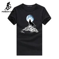Пионерский лагерь модные Объёмный рисунок (3D-принт) волк узор повседневная мужская футболка известные бренды молодежной моды Забавные футболки 100% хлопок Мужская одежда - изображение