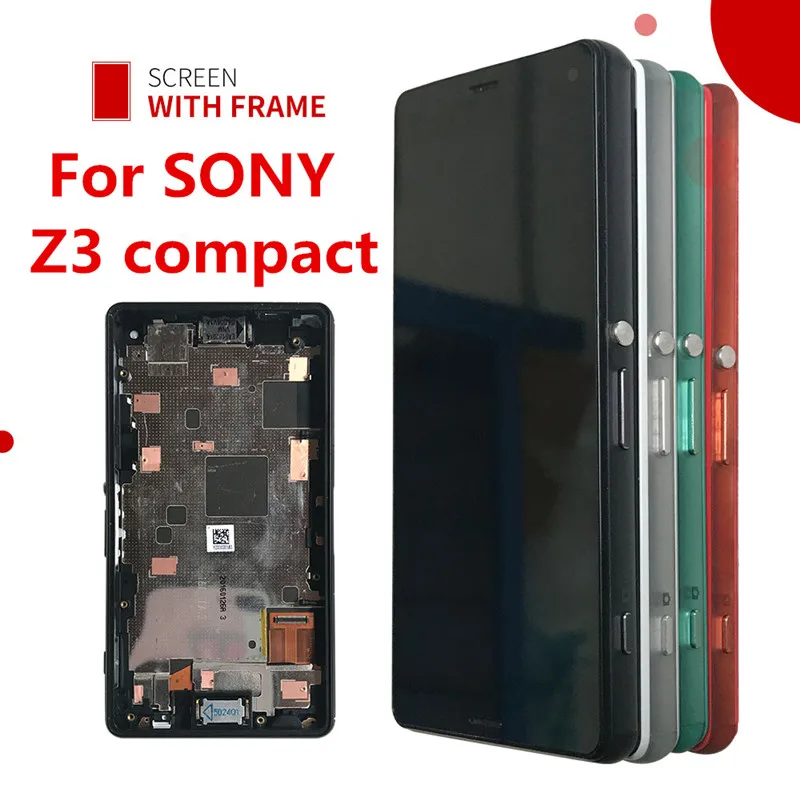 100% original LCD display For Sony Xperia Z3 compact 4.6" D5803 D5833 Digitizer Sensor mini Assembly with Frame Free Tools | Мобильные