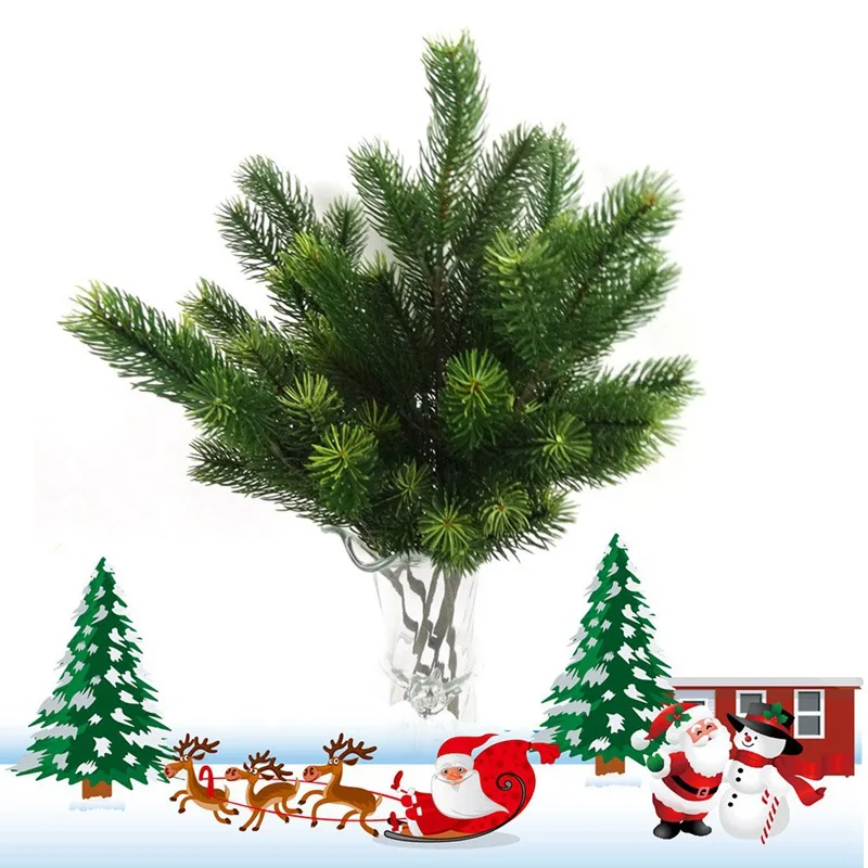 Artificial Plastic Green Pine Plants Branches Wedding Home Party Decorations DIY ChristmasTree Handcraft Accessories