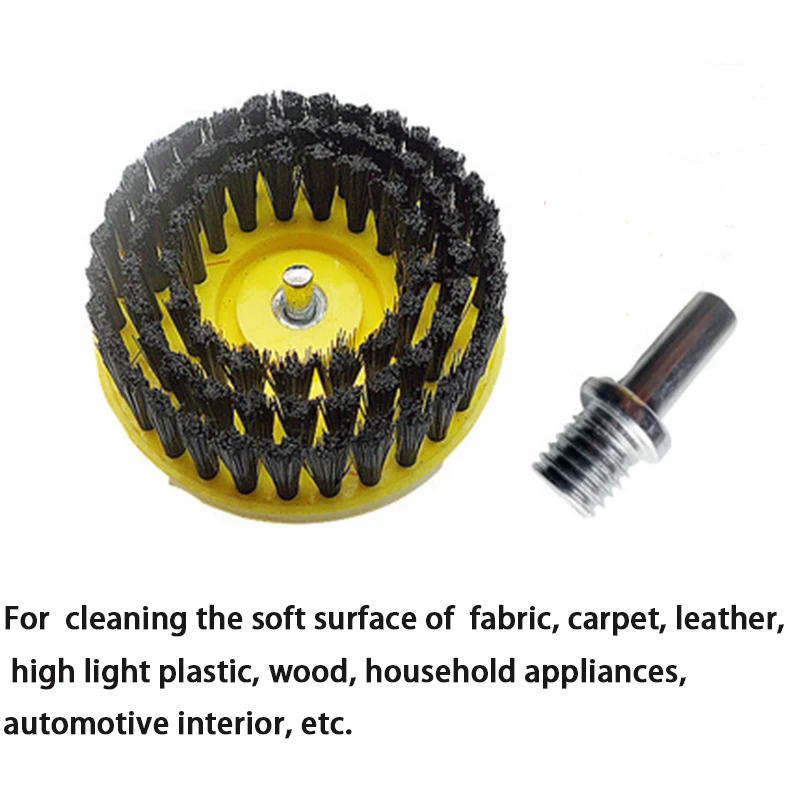 Dia. 110mm Black Drill Power Scrub Clean Brush for Leather Plastic