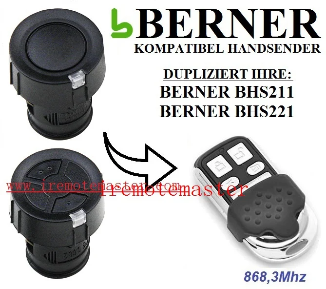 

BERNER BHS211,BHS221 garage door remote control replacement