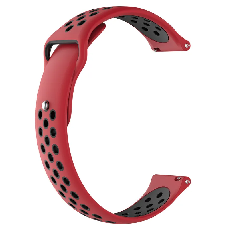 22 мм сменный силиконовый браслет для Amazfit Pace Smartwatch ремешок для huawei Watch 2 Classic/gear S3/LG/Ticwatch E2 - Цвет: red black
