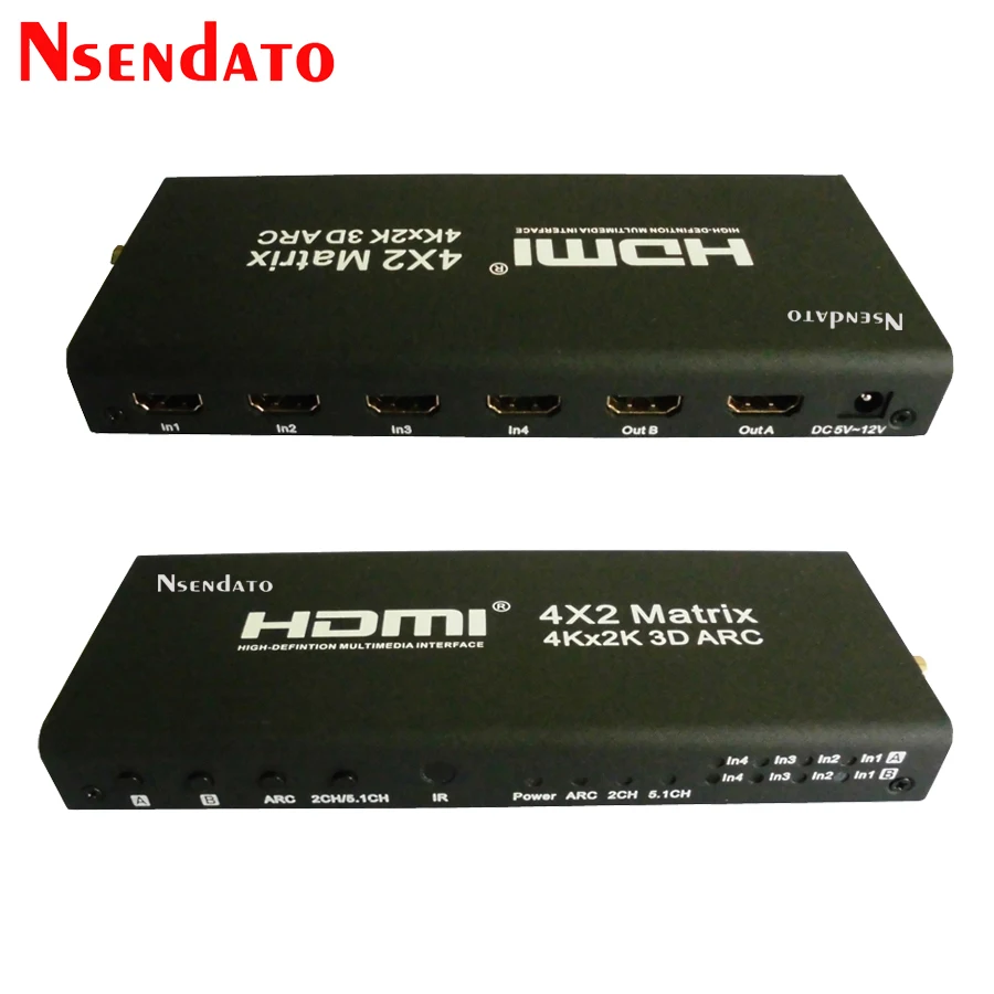 4x2 HDMI Matrix Switch Splitter Support ARC 4Kx2K HDMI To HDMI Splitter
