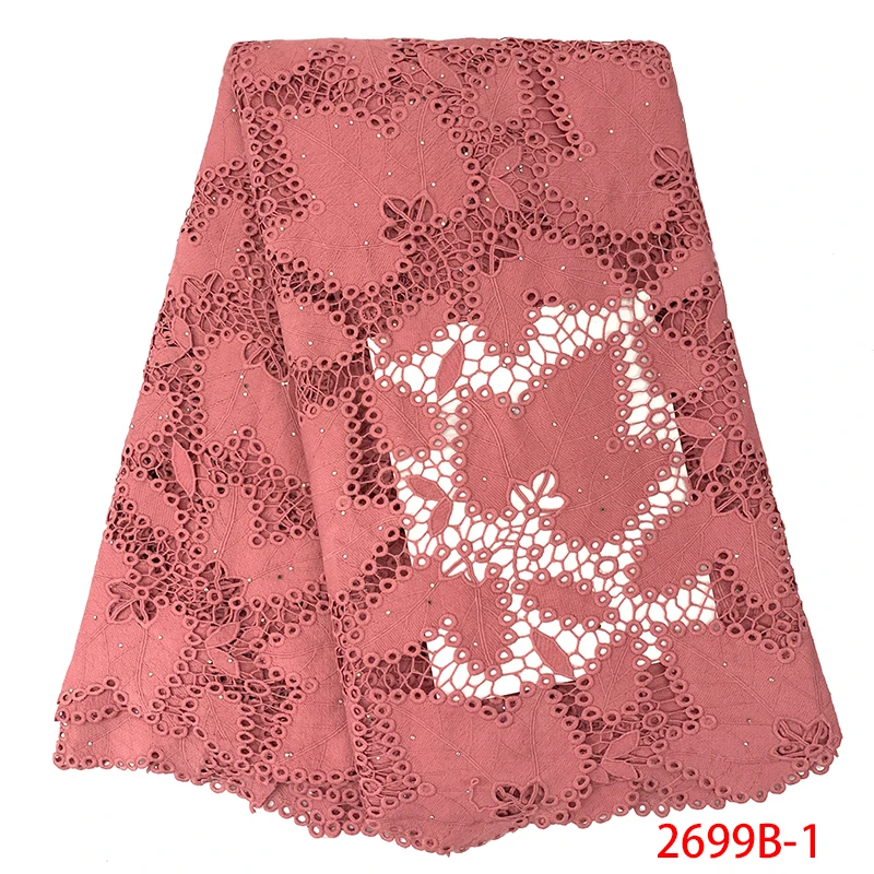 

Peach Milk Silk Lace Fabrics with Stones High Quality African Cord Lace Leaves Pattern Guipure Lace for Wedding Dresses APW2699B
