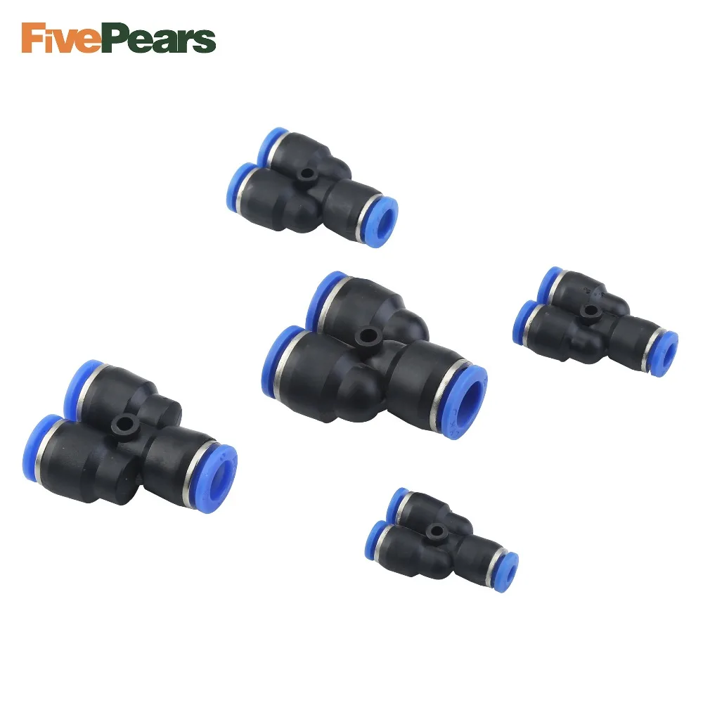 1/5pcs 3 way Y shape Air Pneumatic Push In Connector Quick Connection Fitting 