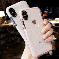 Противоударный прозрачный алмаз текстуры сетки чехол для iPhone XS Max XR X 10 8 7 6 6s плюс силиконовый Кристалл Тонкий интимные аксессуары