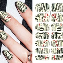 Наклейки для ногтей, художественные украшения, газетные буквы, слайдер, клей, Переводные переводные наклейки, маникюрный лак, художественные аксессуары, лаковая фольга