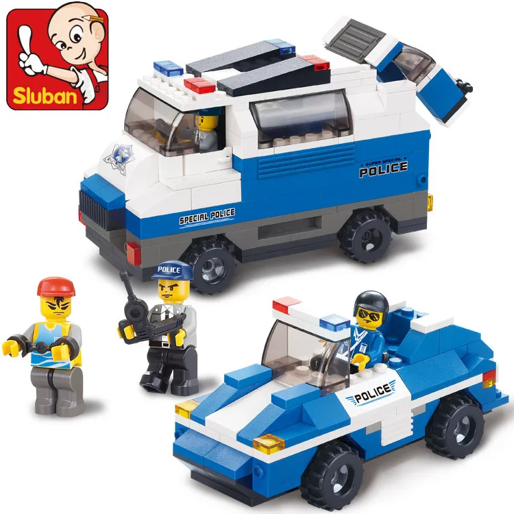 

Sluan 337PCS Police Escort Team Children Educational Plastic Model Action & Toy Figures City Police Enlighten Bricks Toys