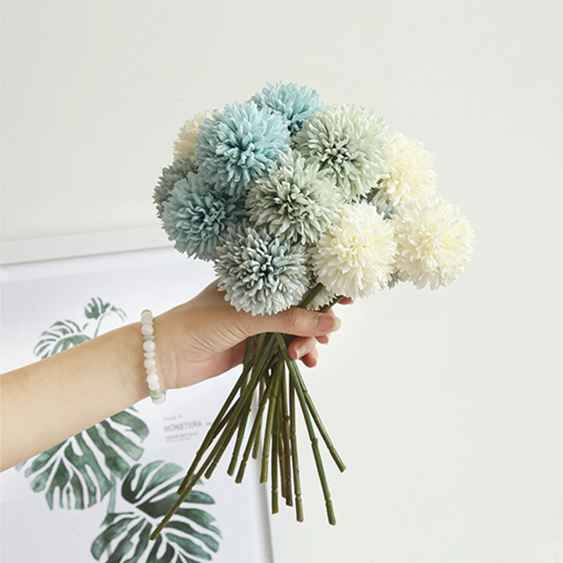 JAROWN Simulation Dandelion Flower Branch Artificial Single Head Thorn Ball Wedding DIY Flowers Bouquet Home Decor Accessories (17)