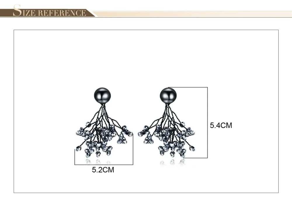 Viennois Женские Висячие серьги черного цвета с австрийскими кристаллами, Женские Висячие серьги, ювелирные изделия для свадебной вечеринки