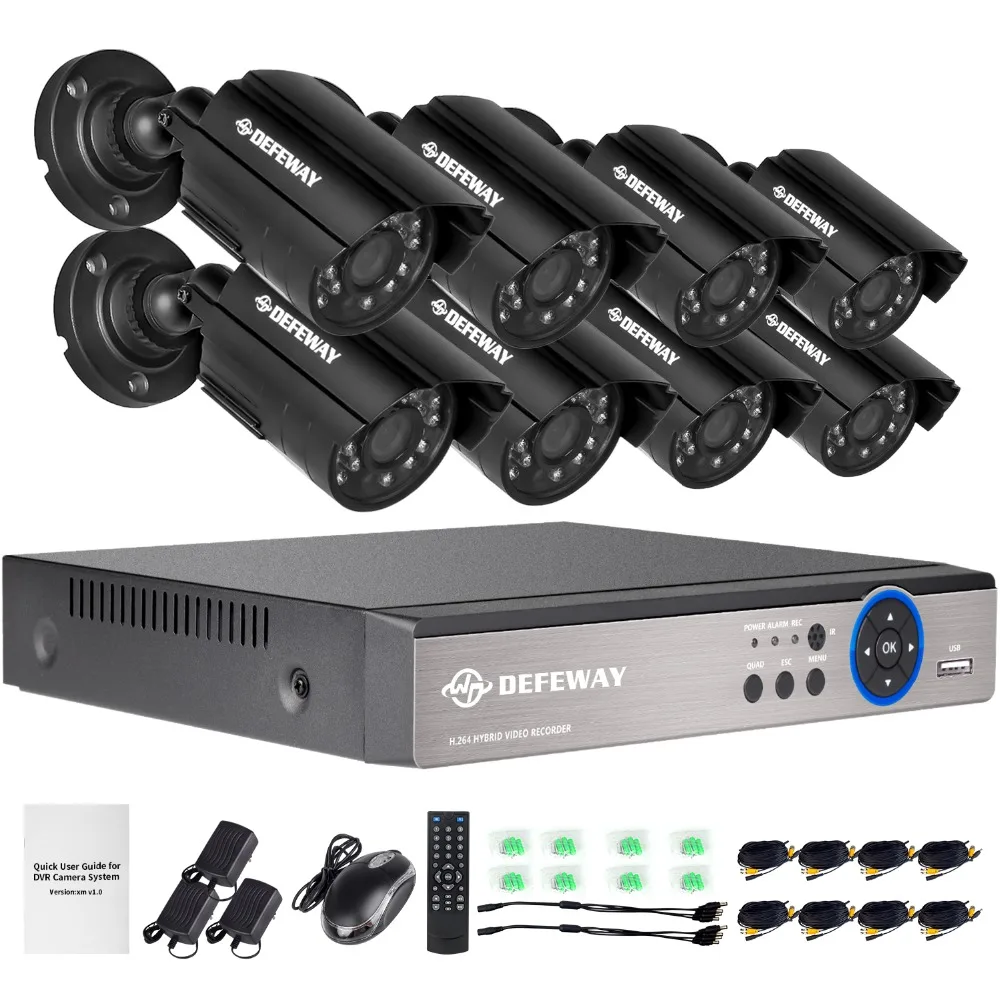 DEFEWAY 1200TVL 720P HD наружного видеонаблюдения Камера Системы 8-канальный 1080N HDMI CCTV DVR комплект 8CH AHD Камера комплект