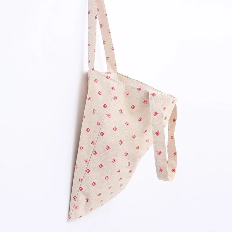 Yile вручную из хлопка и льна Эко многоразовые сумки Сумка через плечо сумка-тоут Розовый Дейзи цветок L030