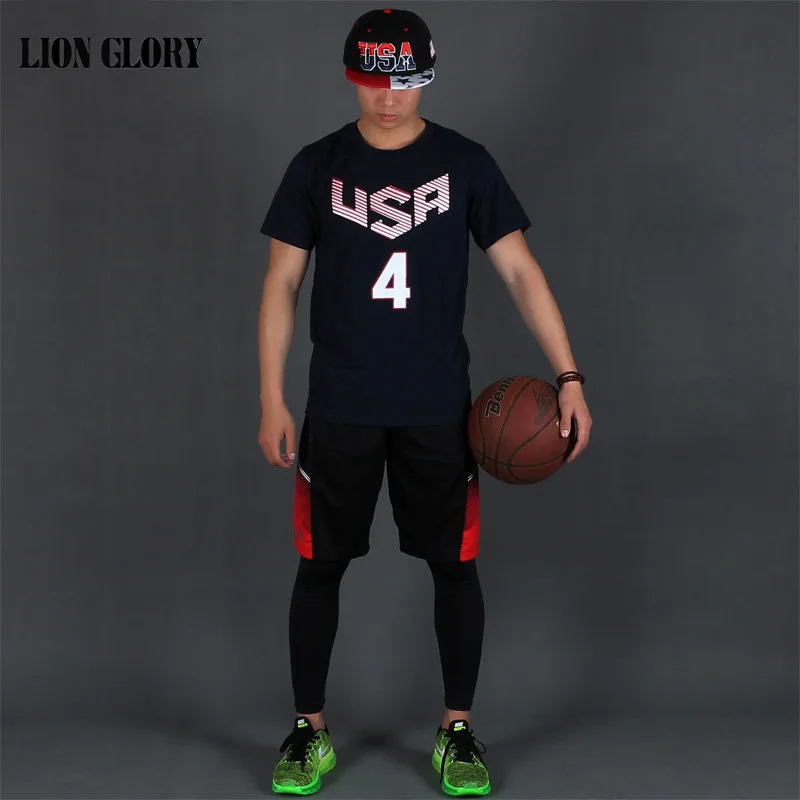 

2016 Team USA Brands Men's Baloncesto USA Team Short Seeve T-shirt Breathable Absorbent Cotton Short-sleeved T-shirt MY280