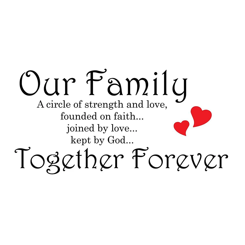 Our Family Together Forever Circle Strength Love Wall Art Decal Sticker Picture