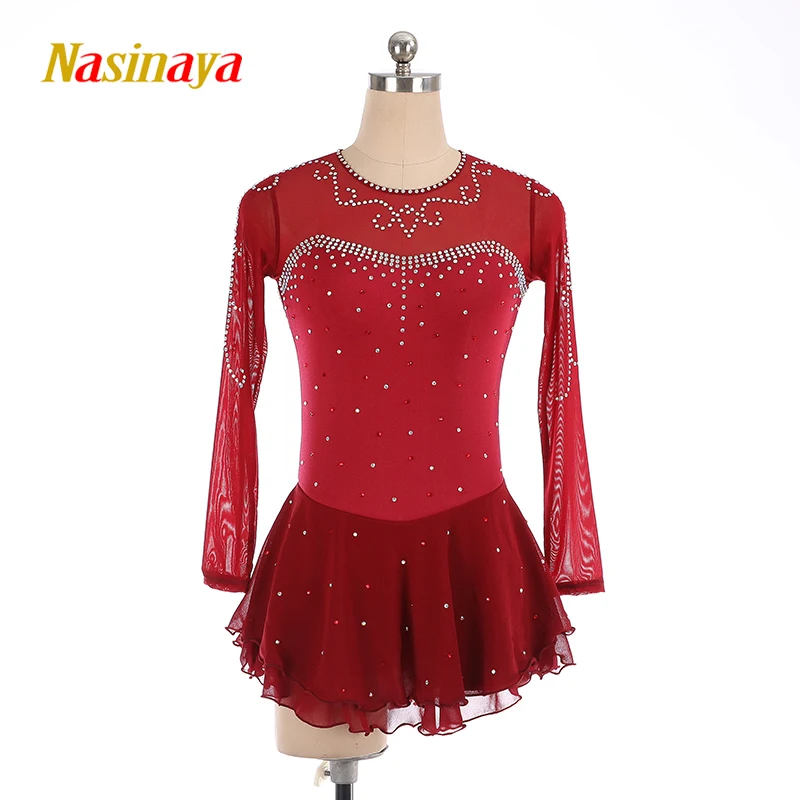 

Nasinaya Figure Skating Dress Customized Competition Ice Skating Skirt for Girl Women Kids Patinaje Gymnastics Performance 5