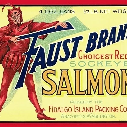 Faust Red Sockeye Salmon label Poster Print (36 x 54)