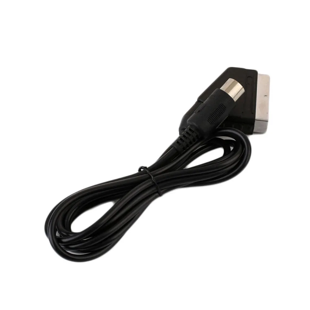 

Black Lead AV Professional Scart Cable Game Console Slim Line Durable Broom Head Shaped TV Accessories For Sega Mega Drive 1