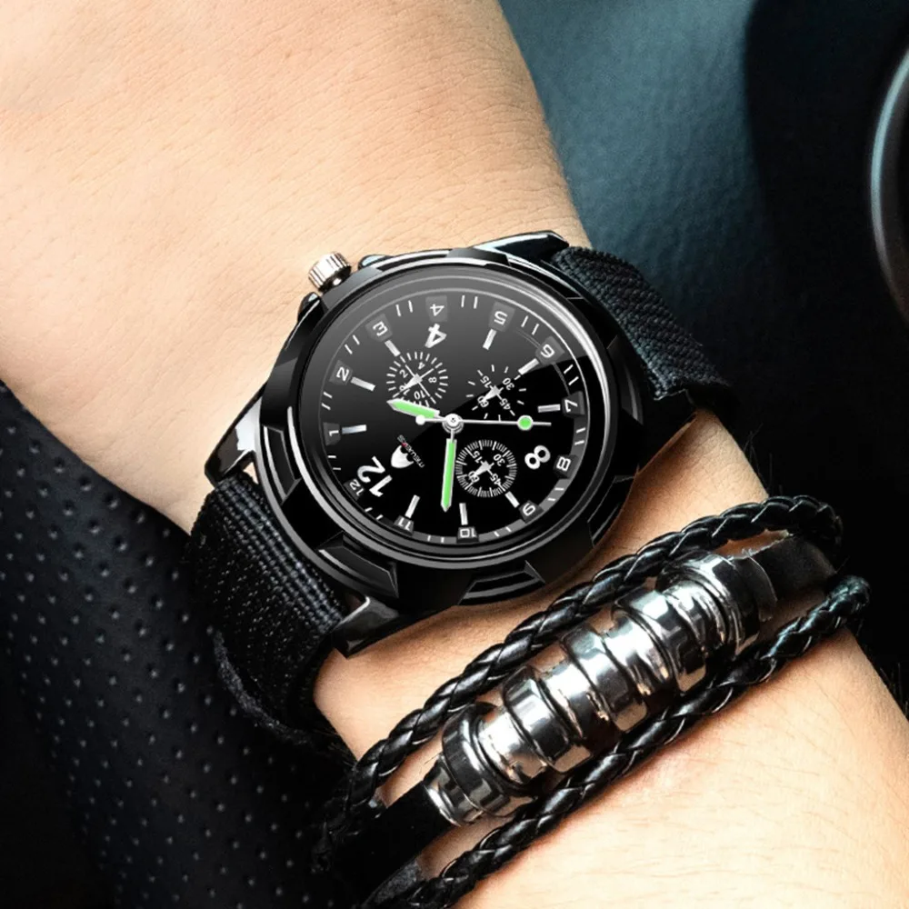 

Hot Sell Outdoor Men Nylon Band Military Watch Watch High Quality Analog Quartz Movement Men Sports Watch Casual Wristwatches Q4