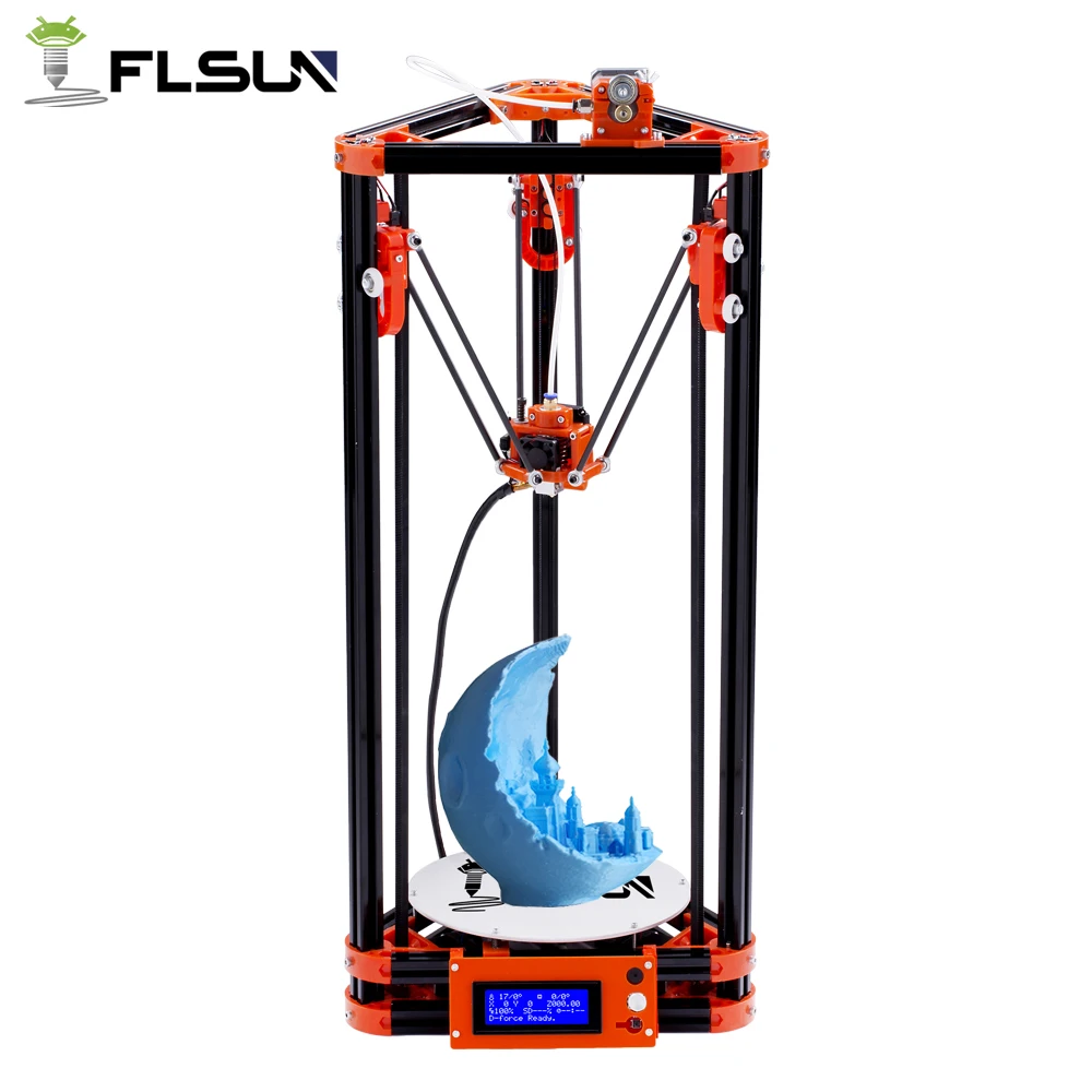

Flsun Delta 3D Printer Kit Printing Area 180*180*315mm With Heated Bed Auto Leveling One Roll PLA Filament