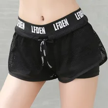 2 In 1 Summer Yoga Shorts Mesh Breathable Sport Woman Short Running Sport Quick Dry Fake Two Anti-Light Fitness Women Yoga Short