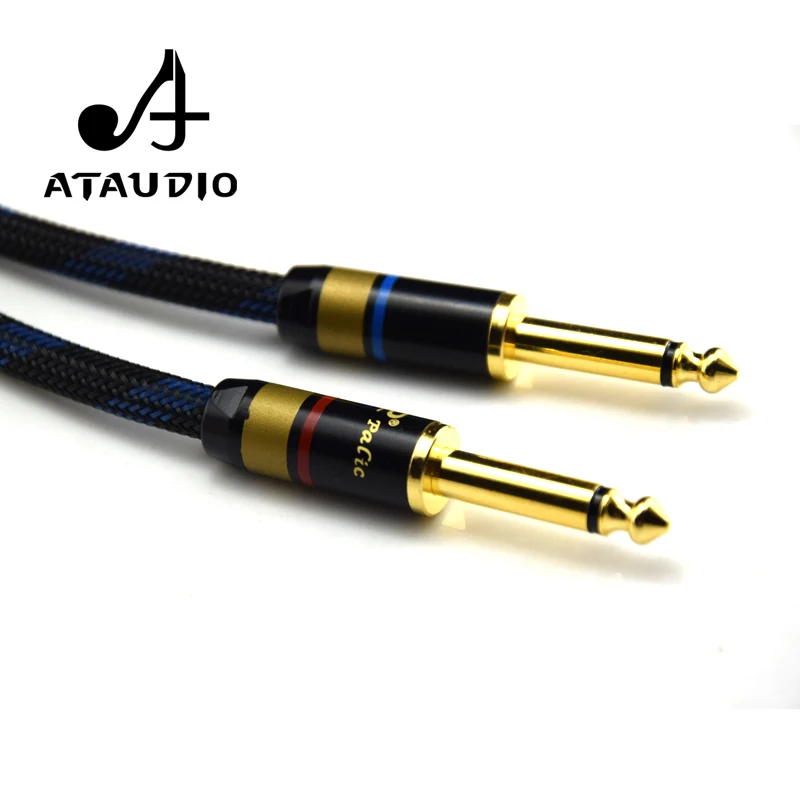 ATAUDIO 1 пара Hi Fi 6 35 мм в RCA кабель высокое качество 4N OFC двойной штекер Двойной