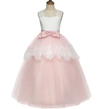 

RC113861 New Fashion Children's Clothes Girl lace Princess dress wedding dress net yarn long Ball Gown Girl Dress
