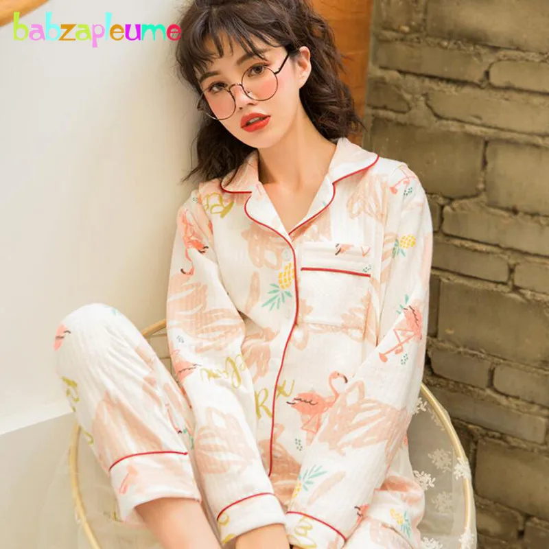 

babzapleume Fall Women Clothes 2018 Pregnant Winter Cotton Nursing Breastfeeding Pajamas Plus Size Nursing Sleepwear BC1759-1